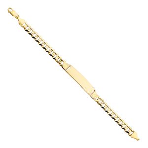 14KY Yellow Gold Solid Cuban ID Bracelet
