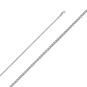 14KW White Gold Solid Wheat Chain