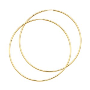 14KY Yellow Gold Plain Hoop Earring