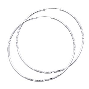14KW White Gold 1.5mm Budded Hoop Earring