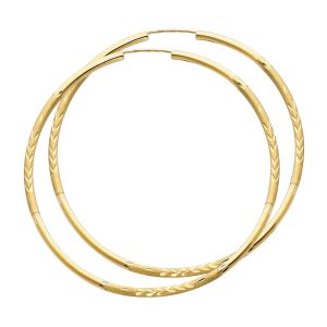 14KY Yellow Gold 2mm Budded Hoop Earring