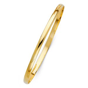 14KY Yellow Gold Solid Plain Bangle