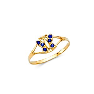 14KY Yellow Gold CZ Birth Stone Baby Ring
