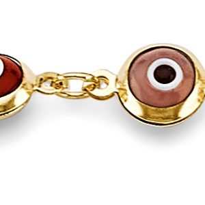 14KY Yellow Gold (Size 7.25) Evil Eye Bracelet