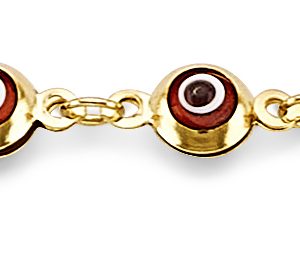 14KY Yellow Gold (Size 7) Evil Eye Bracelet