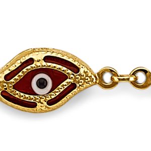 14KY Yellow Gold (Size 7.5) Evil Eye Bracelet