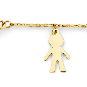 14KY Yellow Gold (Size 7+1) Evil Eye Bracelet