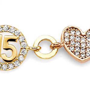 14K 3/C Gold (Size 7+1) 15 Anos Bracelet