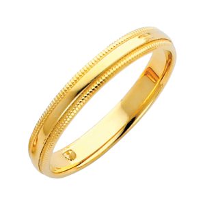 14KY Yellow Gold Solid  Milgrain Comfort-Fit Wedding band