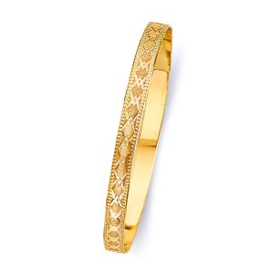 14KY Yellow Gold Adjustable Lady Bangle
