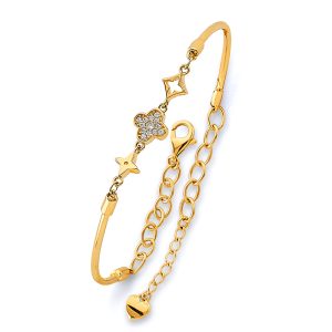 14KY Yellow Gold Adjustable Lady Bangle