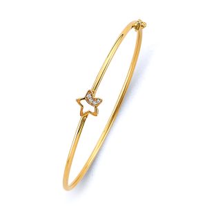 14KY Yellow Gold Adjustable Lady Bangle