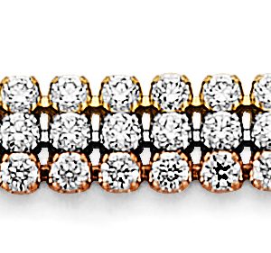 14KY Yellow Gold CZ 3-Lines Tennis Bracelet