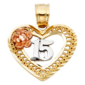 14K 3C Gold 15 Years Pendant