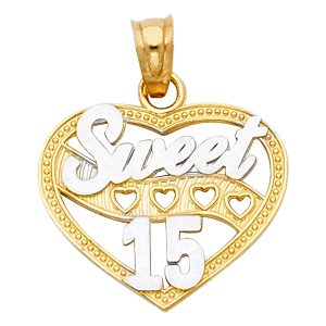 14K 2T Gold 15 Years Pendant