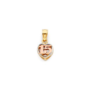 14K 3C Gold 15 Years Pendant