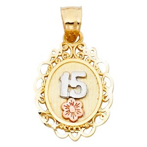 14K 3C Gold 15 Years Pendant