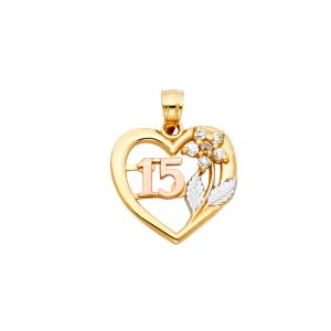 14K 3C Gold 15 Years Pendant