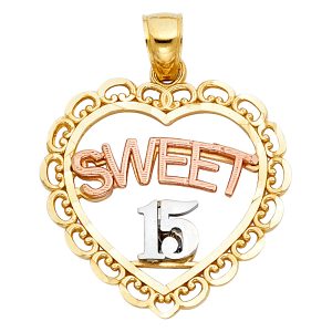 14K 3C Gold 15 Years Pendant