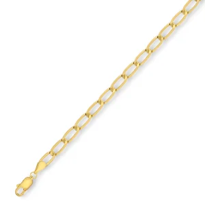 14KY Yellow Gold Solid Open Link Figaro Chain