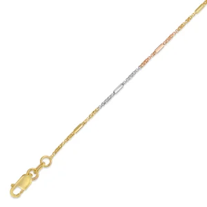 14K 3C Gold Box Bar Chain