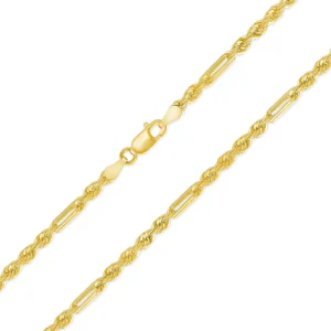 14KY Yellow Gold Semi Solid Figaro-Rope Chain