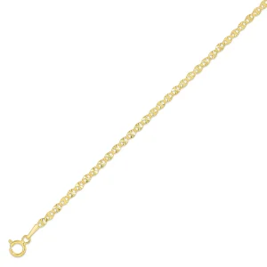 14KY Yellow Gold Solid Flat Star Chain