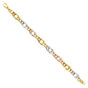 14K 3C Gold (Size 7.5") Fancy Bracelet