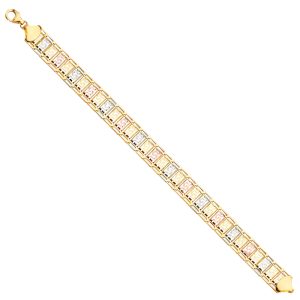 14K 3C Gold (Size 7.5") Fancy Bracelet