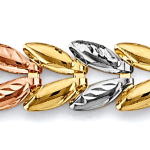 14K 3C Gold (Size 7.5") Fancy Bracelet