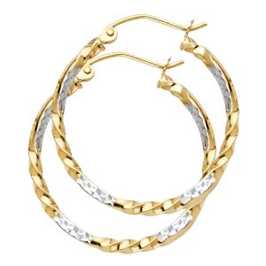 14K 2T Gold Curled (Pair) Hoop Earrings