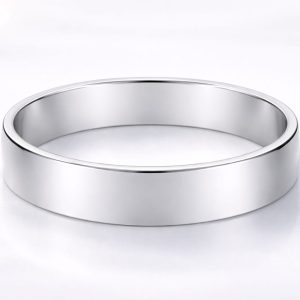14KW White Gold Solid Flat Comfort-Fit Wedding Band
