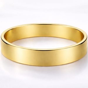 14KY Yellow Gold Solid Flat Comfort-Fit Wedding Band