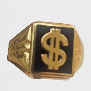 14KY Yellow Gold Dollar sign Anyx Men's Ring