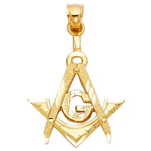 14KY Yellow Gold (16mmx23mm) Mason Masonic Pendant