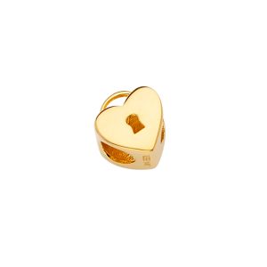14KY Yellow Gold Heart Lock Slider for Bangle