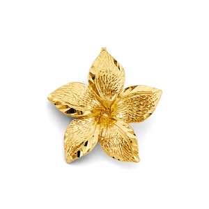 14KY Yellow Gold (Size 23mmx23mm) Flower Pendant