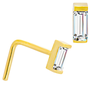 14KY Yellow Gold CZ Nose Jewelry