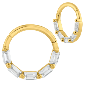 14KY Yellow Gold CZ Nose Jewelry
