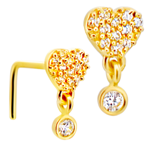 14KY Gold CZ Nose Jewelry