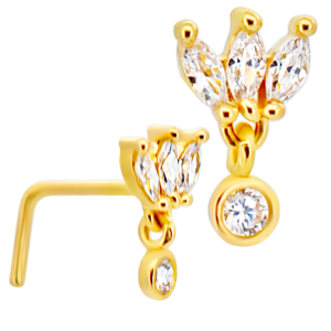 14KY Gold CZ Nose Jewelry