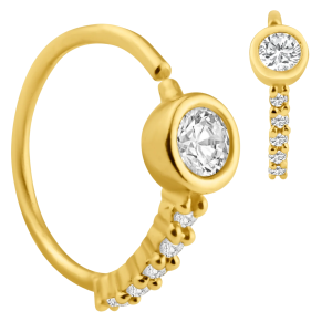 14KY Gold CZ Nose Rings