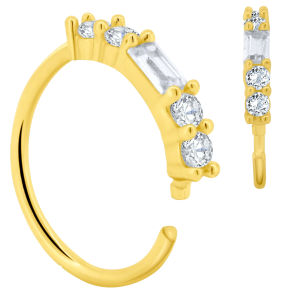 14KY Gold CZ Nose Jewelry