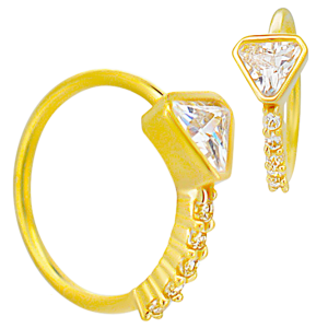 14KY Yellow Gold Triangle CZ Noze Jewelry