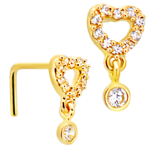 14KY Gold CZ Nose Jewelry