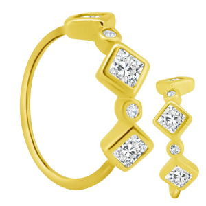 14KY Gold CZ Nose Jewelry