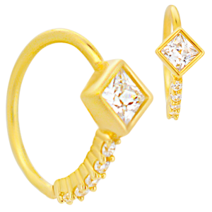 14K Yellow Gold CZ Nose Jewelry