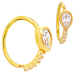 14K Gold CZ Nose Jewelry