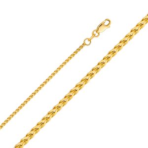 14KY Yellow Gold Hollow Square Franco Chain