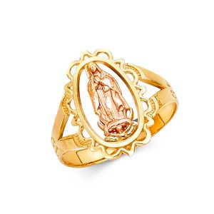 14K 2T Gold Religious Guadalupe Ring